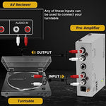 Premium stereo RCA input and output connectors on phono preamp