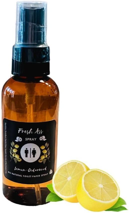 Toilet Paper Spray for Wiping-Travel Size Natural Lemon-Cedarwood- 2 oz Bottle- After You Go Spray- Natural Ingredients - Image 1