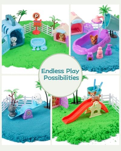 Detailed view of 36 piece pet care play set components