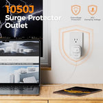 Tessan surge protector plugged into wall outlet with indicator light