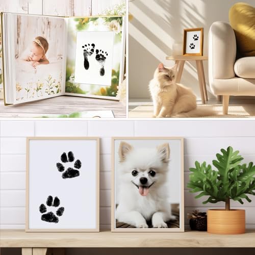 Completed newborn handprint and footprint keepsake display card