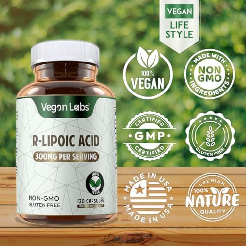 Premium USA imported Vegan Labs antioxidant supplement container on clean background