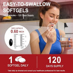 Close-up of the triple strength 12mg astaxanthin dietary supplement bottle for eye and skin health.