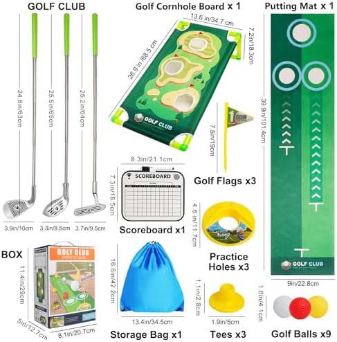 Storage bag and components of Scwdau toddler golf toy set