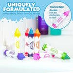 Close up view of the durable hexagon shape design of the large easy grip toddler crayons.