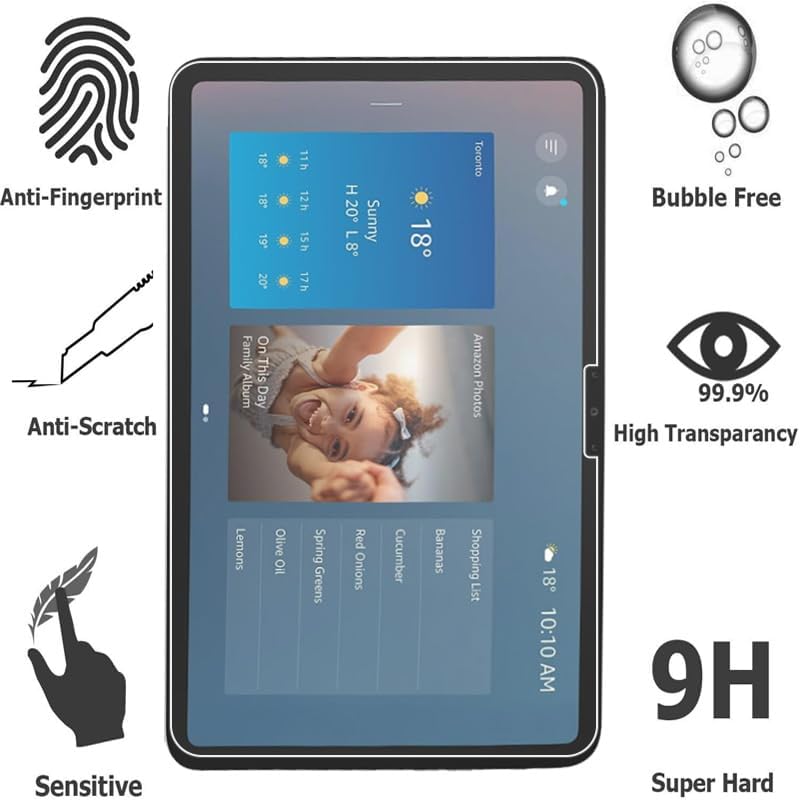 Close up of Orzero tempered glass clarity for Echo Show
