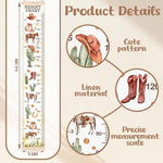 Rustic western themed kids growth chart with horse and cactus graphics