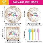 Pastel confetti sprinkles theme dinner and dessert plates