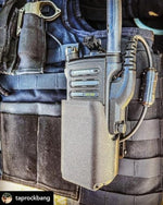 Zero9 Portable Radio Case back panel displaying the rugged mounting attachment points for tactical gear setup.