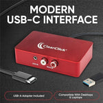 ClearClick USB-C plug and play audio live streaming device packaging box