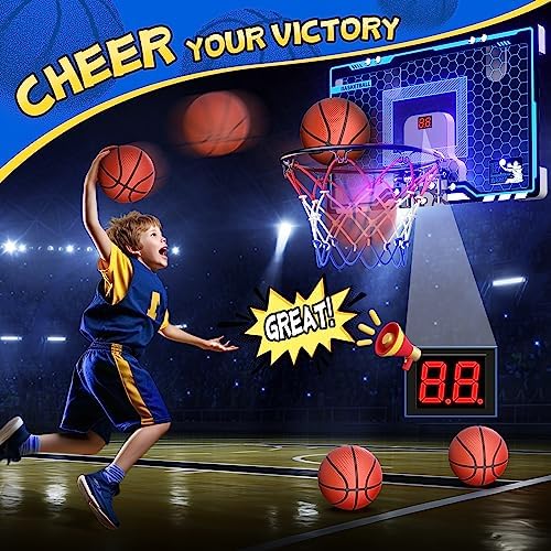 Close up of electronic scoreboard on HopeRock mini basketball hoop