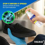 Authentic TAGRID imported foot fungus relief spray clear labeling.