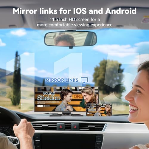 Veralady portable car screen showing rear camera backup view on display