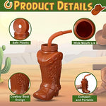 Set of 12 Hoolerry plastic cowboy boot cups arranged for party display