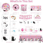 Yingoto cat birthday waterproof tablecloths and banner