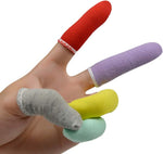 Close up of GSHLLO protective fingertip covers showing cotton texture