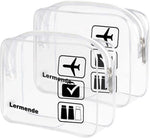 Lermende clear toiletry bag TSA approved quart size travel set front view