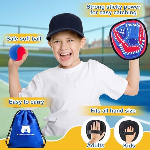 Child using adjustable paddle for toss and catch game