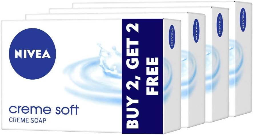 NIVEA Soap, Crème Soft Bathing Bar, 125g (Buy 2 Get 2) - Image 1