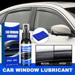 Power window noise reduction lubricant application on a premium automobile sunroof guide rail