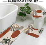 Detailed view of the skid-resistant backing on the Tayney flannel bathroom floor rugs.