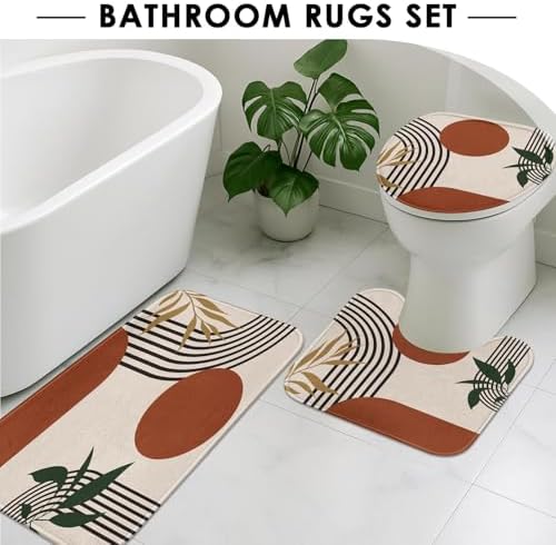 Detailed view of the skid-resistant backing on the Tayney flannel bathroom floor rugs.