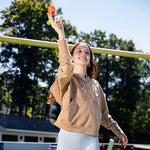 Authentic USA imported Nerf vortex mini football showcasing the bright multicolor exterior layout