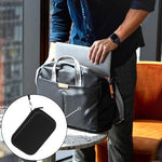 Stukcaze electronic organizer bag being placed easily inside a travel backpack for commute protection.