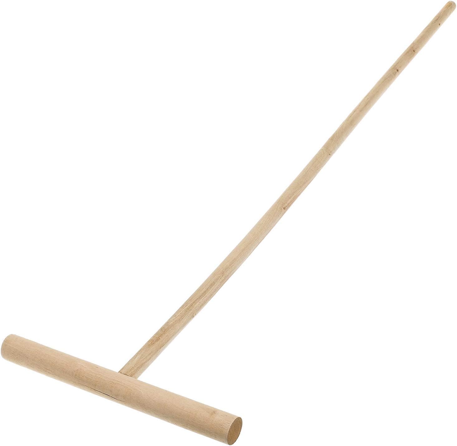 IMUSA USA I522-28 Cuban Wood Mop Stick front view of the T-shaped natural timber handle.