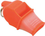 Fox 40 orange safety whistle angled view highlighting dual chambers
