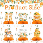 Distinctivs 12-piece citrus theme honeycomb tabletop decor items unfolded on a white background
