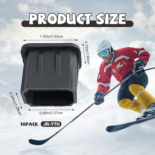 Pcmursal hockey stick butt end caps pack of ten highlighting the flexible protective material.