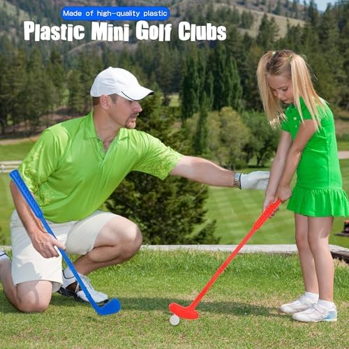 Indoor carpet play setup with Spaluck kids golf equipment