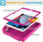 Suplik kid friendly pink model shown standing upright in landscape mode for hands-free viewing