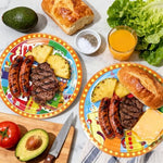 Disposable food-grade ivory paper plates for kids party