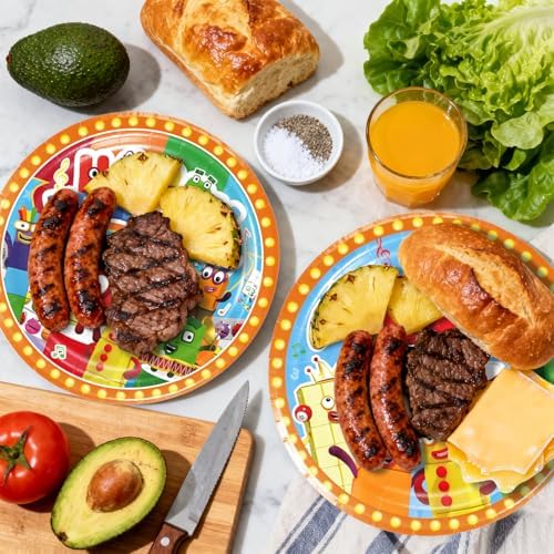 Disposable food-grade ivory paper plates for kids party