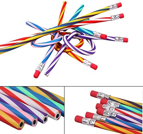 Top down view of 35 count bendy pencil collection