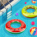Vueukige watermelon design swim ring floating in a pool