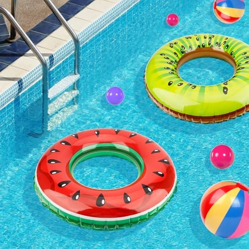 Vueukige watermelon design swim ring floating in a pool