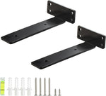 Modern minimalist floating shelf supported by brackets
