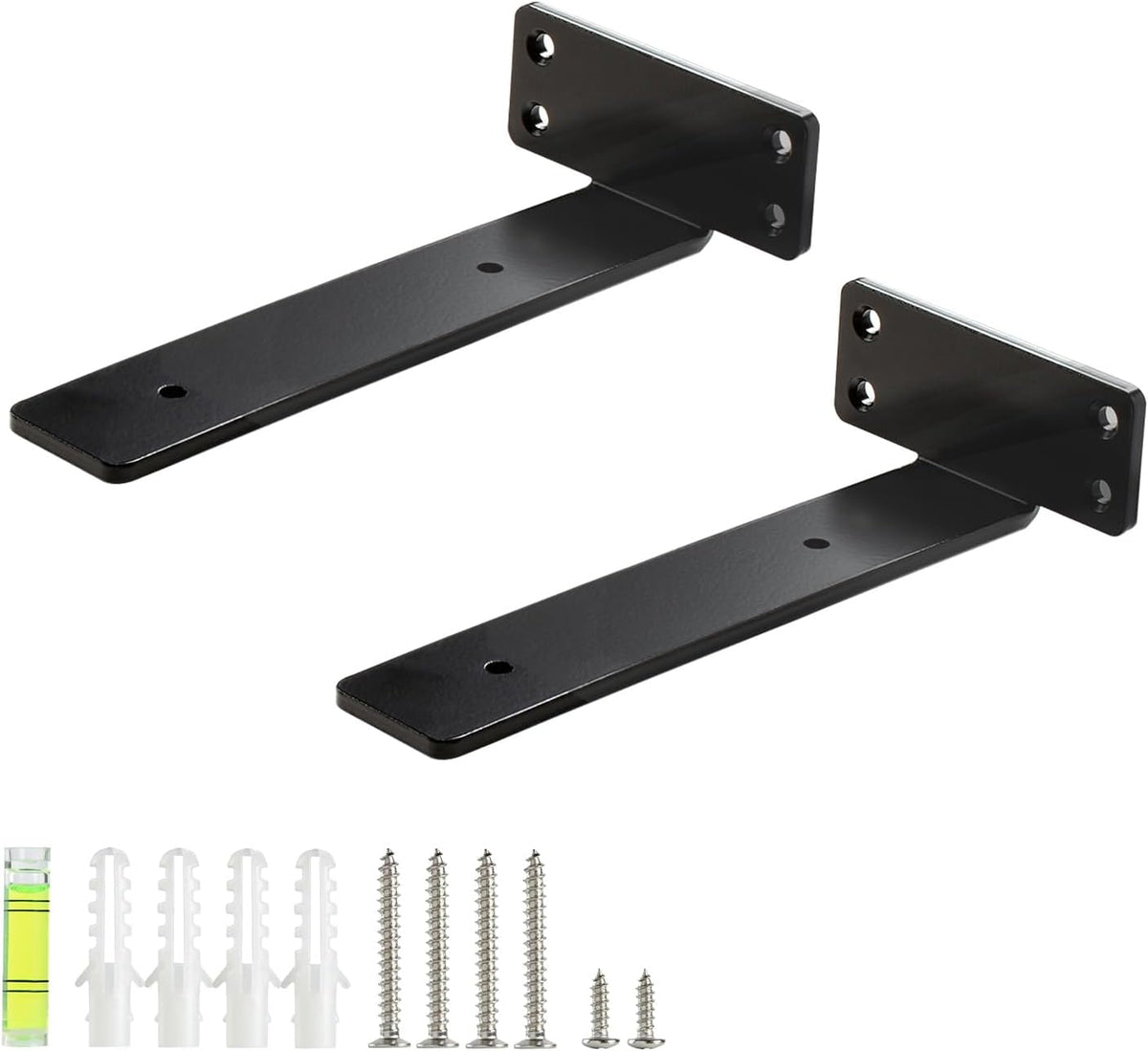 Modern minimalist floating shelf supported by brackets