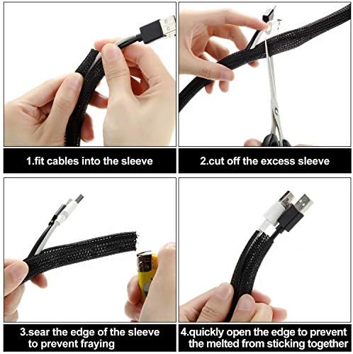 Boao split sleeving tubing demonstrating wire insertion through the side opening.