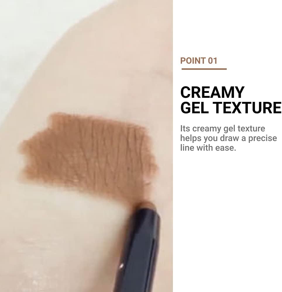 ETUDE Proof 10 eyeliner demonstrating the smooth gel texture on a swatch.