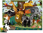 Crocodile Creek Jungle Friends 36 Piece Floor Puzzle box side view illustrating the durable construction and premium quality finish