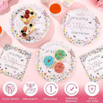 Hushee natural wood pulp floral napkins next to elegant butterfly themed party cups