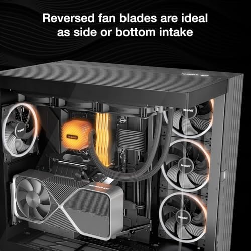 Be Quiet premium silence-optimized 140 Millimeter computer case fan with twenty addressable RGB LEDs.