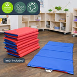Children's Factory daycare folding nap pad showcasing the blue bottom floor side color