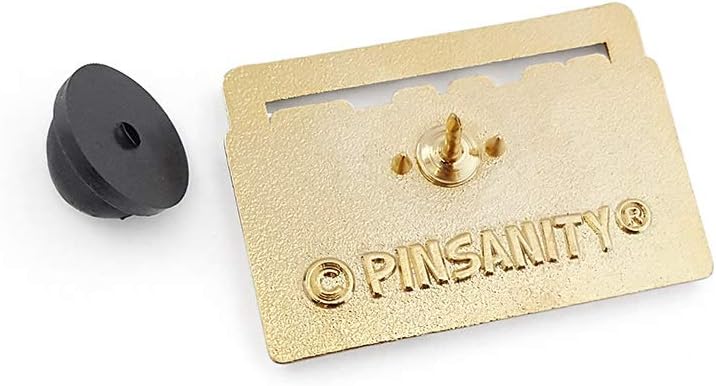 Pinsanity ghettoblaster pin displayed on fabric