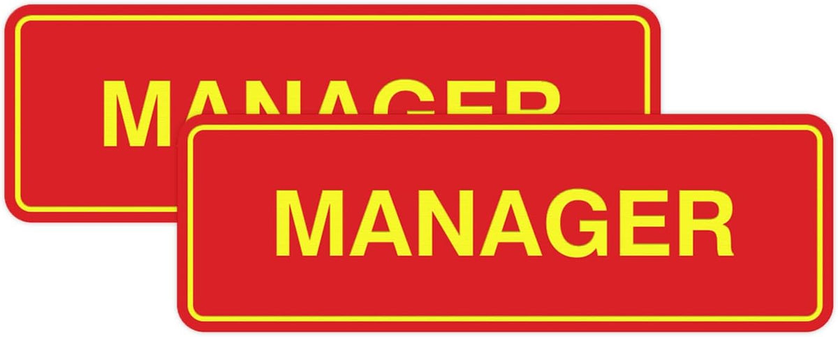 Standard Manager Door/Wall Sign - Red/Gold - Large - Image 15