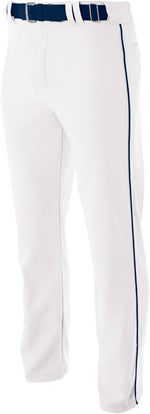 A4 men's pro-style open bottom baseball pant front view athletic apparel
